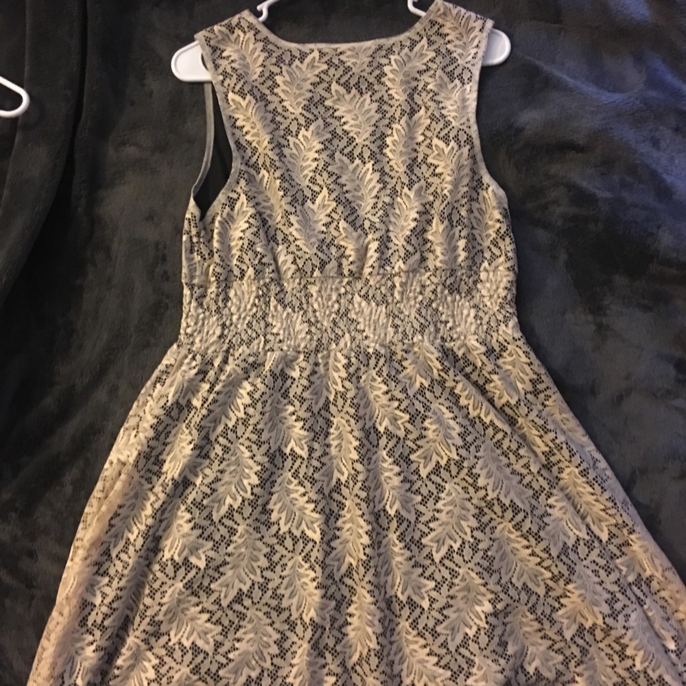 Black dress with tan lace overlay
